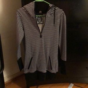 Striped quarter zip hoodie